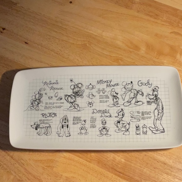 Disney Sketch Book Drawing Rectangular Platter Mickey Mouse 90th - Picture 3 of 7